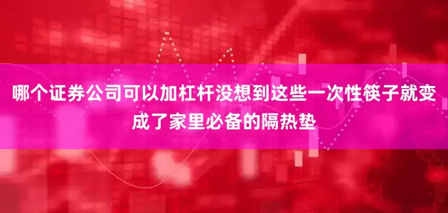 哪个证券公司可以加杠杆没想到这些一次性筷子就变成了家里必备的隔热垫